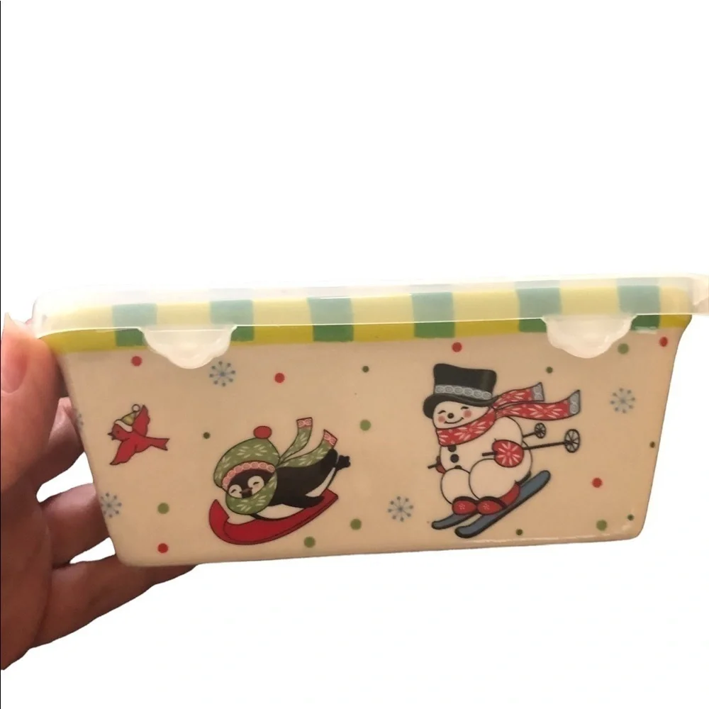 Temp-Tations Lot 2 Holiday Christmas Mini Loaf Pans Snowmen Tree Baking